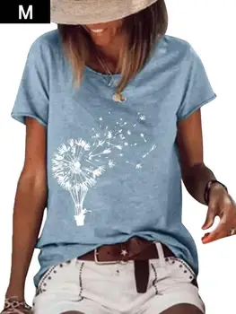 Ženske okoli Vratu Regrat Natisni T-shirt Kratek Rokav Priložnostne Bluzo Sladko Priložnostne Vrhovi Elegantno Delo Nositi Bombažno Majico