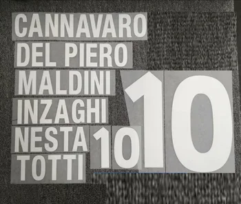 2000 Italija Nameset cannavaro Del Piero je Maldini Inzaghi Pomoči Totti Nameset Prilagodite poljubno Ime, Številko Tiskanje 23