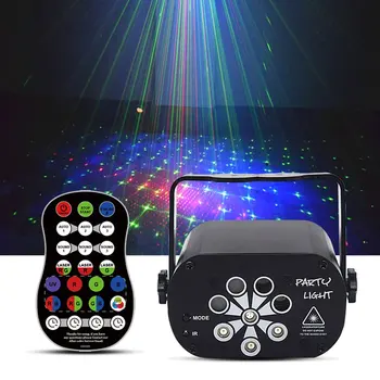 8 Lukenj 129 Vzorec USB Polnilna Led Laser Nebo Projektor DJ Vzdušje RGB Svetlobe UV Daljinski upravljalnik luç Za Spalnico