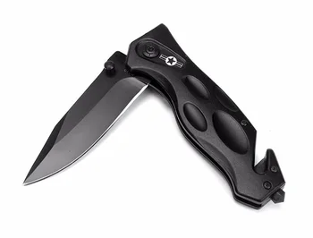 Zunanji Folding Nož Črna Titan Taktično Žepni Nož B049 Reševanje survival nož aluminija ročaj Kampiranje Lovski Nož orodje