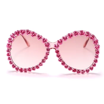 Prevelik Krog Sončna Očala Ženske Blagovne Znamke Letnik Veliki Okvirji Za Očala Za Sonce Ženski Cvet Očala Oculos Lunette De Soleil Femm