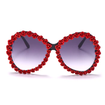 Prevelik Krog Sončna Očala Ženske Blagovne Znamke Letnik Veliki Okvirji Za Očala Za Sonce Ženski Cvet Očala Oculos Lunette De Soleil Femm