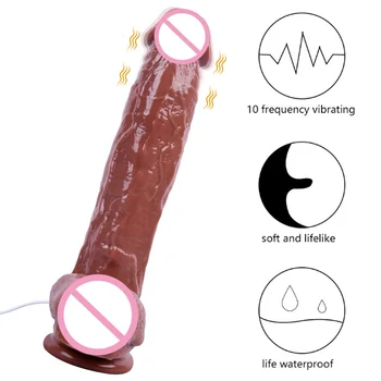 30 cm Realne opozarjanje z Vibrator z močnim Bedak Pravi glavice penisa in Postavljeno Moda Močno Multi Vibracije Odraslih Gay Igrače