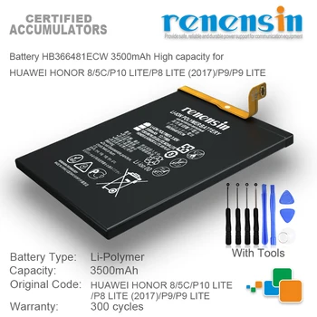 Baterija HB366481ECW 3500mAh Visoke zmogljivosti za HUAWEI HONOR 8/5C/P10 LITE/P8 LITE (2017)/P9/P9 LITE