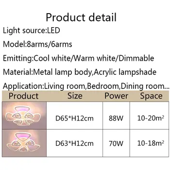 Barvita LED Lestenec Luči Za dnevno Sobo, Spalnico, Jedilnico, Kuhinjo, Doma Notranjo Razsvetljavo Dekor Svetilke Stropne Lestenci