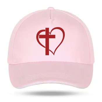 Novi Moški Ženske Mode Križ, Srce, Jezus, Bog, Srce, Ljubezen, Baseball Kape za Hip Hop Bombaž Velcro Kamiondžija Skp Kosti Oče Klobuki