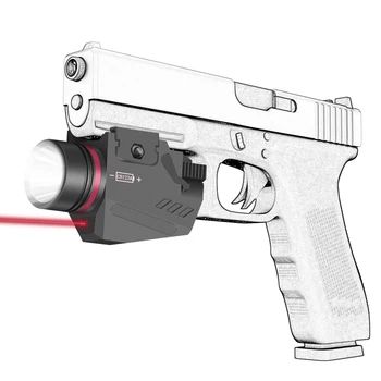 Taktično LED Orožje Pištolo Lahka Svetilka Red Dot Laser Pogled Vojaške Airsoft Pištolo Pištolo Luč za 20 mm Železniškega Mini Pištolo Pištolo
