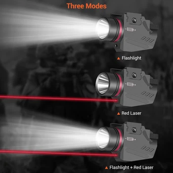Taktično LED Orožje Pištolo Lahka Svetilka Red Dot Laser Pogled Vojaške Airsoft Pištolo Pištolo Luč za 20 mm Železniškega Mini Pištolo Pištolo