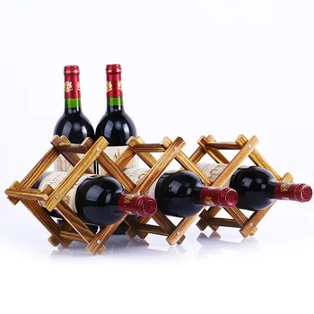 Ustvarjalne Lesene Vinske Steklenice Praktične Vrečke Dnevno Sobo Dekorativni Predalnik Rdeče Vino Zaslon Hramba Kolesa