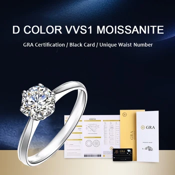 5.0 ct Moissanite Zaročni Prstan Ženske 14K Belo Zlato Prevlečeno Lab Diamantni Prstan Sterling Silver Obroči po Meri