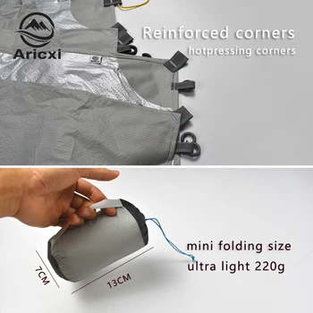 ARICXI Ultralahkimi, Pohodništvo, Kolesarjenje dežni Plašč Zunanji Nadstrešek Kampiranje Mini Tarp Sonce Zavetje posodobljene 15D Silikonski & srebrna prevleka