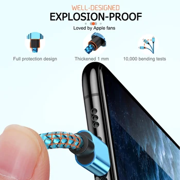 3A Hitro Polnjenje USB Kabel Za iPhone 11 12 Pro Xs Max XR X 6s 6 7 8 Plus 5s SE iPad Mobilni Telefon, Polnilnik, Kabel Podatkov Dolgi 3m Žica