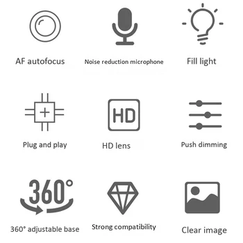 4K Auto Focus 8 MP Kamero, Mikrofoni Full HD Video Spletne Kamere za PC USB Plug and Play Lepotni Učinek Fill Light Delo Na Zalogi
