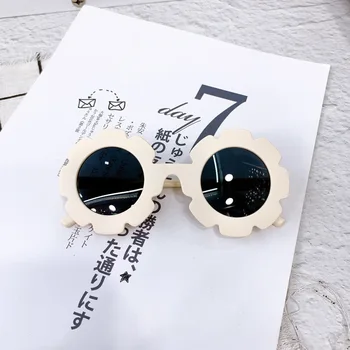 PC Okvir Mat Moda Otroci sončna Očala Luštna Dekleta, Fantje, Otroci sončna Očala Krog Cvet Prostem Ulične Očala Goggle UV400