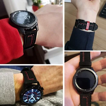 22 mm Usnjeni trak Za Huawei watch GT-2-2e-pro GT2 GT2e 46 mm zapestnica Samsung Prestavi S3 Frontier/Galaxy Watch 3 45mm/46mm Band