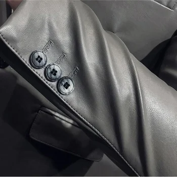 2021 blagovne Znamke Modnih oblačil Moški Visoke kakovosti slim fit Priložnostne usnjeno jakno/Moške retro slogu usnje obleko/Blazerji Mačke S-4XL 104186