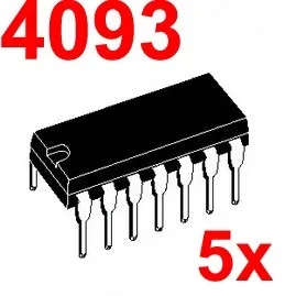 ( 5 kos/veliko ) 4093 CMOS Logiko IC, DIP Paket.