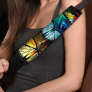 Aimaao 3D Živali metulj Avtomobilskih Sedežnih prevlek Volan & sredinski Konzoli Armrest Avtomobilski Varnostni Pas