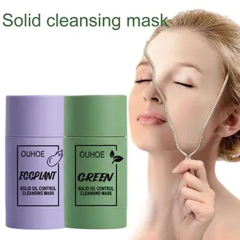 Zeleni Čaj za Čiščenje Maske palico Blackhead Akne jasno Olje Nadzor maske za obraz za nego kože, Jajčevec Vlažilne Blato