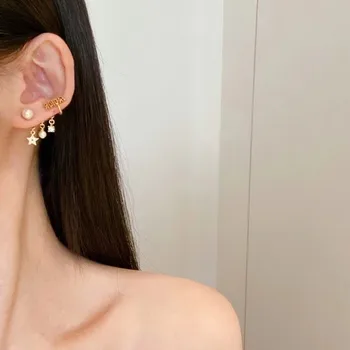 Pet opozoril star Biser Uhani ženskih poletnih čar, moda osebnost sladko preprost nakit uhani dajejo dekleta počitnice darila 10516