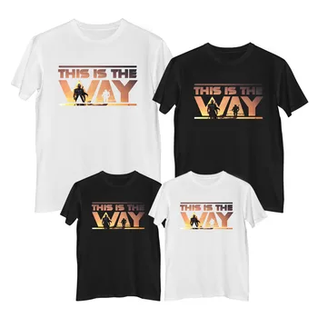 Disney Star Wars Mandalorian T shirt Družino Ujemanja Obleke Očka, Mama Otroci T-shirt Družino Videz Oče Sina Oblačila 105326