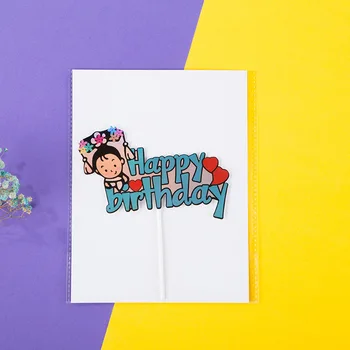 Nove Barve Happy Birthday Cake Pokrivalo Cvet metulj Fant in dekle rojstni dan Cupcake pokrivalo za Baby tuš stranka torto dekoracijo