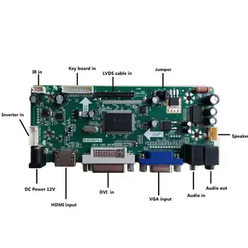 Komplet za B133XW03 V1/B133XW03 V0 Krmilnik Odbor 1366 x 768 HDMI je združljiv+DVI+VGA Zaslon M. NT68676 Plošča LCD LED Zaslon 13.3