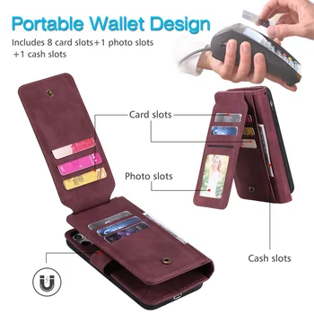 Za POCO F3 X3 NFC Denarnice Multi-card Slot Telefon Vrečko Primeru Za Xiaomi Mi 10T Lite 11i 11X Pro Flip Usnje Kartico Stojalo Knjigo Kritje