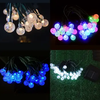 20/30/50 LED Kristalno kroglo Fariy Niz Luči Garland Počitnice Poroko Christmas Tree Okraski Lučka na Prostem Sončno energijo