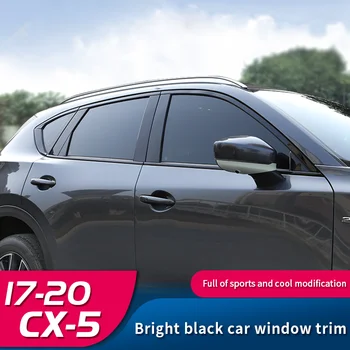 Ogljikovih vlaken/črna/srebrna okno avtomobila trim trakovi stolpec iz nerjavečega jekla Za Mazda cx5 2017 2018 2019 2020 2021Car A