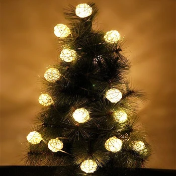 Novo Leto je Božič Praznik Luči v Zaprtih prostorih in na Prostem Božično Drevo Dekorativne Luči LED Rattan Kroglice Garland Luči