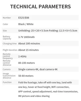 Rc Brnenje E525 Wifi Fpv širokokotni Hd 4k Fotoaparat Višina Držite Zložljive Daljinski upravljalnik Quadcopter Fotografiranje iz Zraka