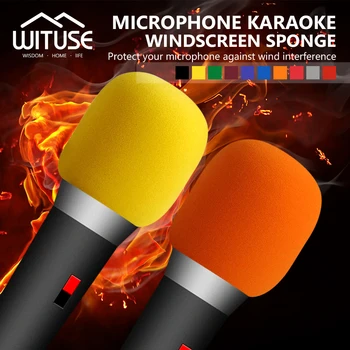 Ročni Fazi Mikrofon Mic vetrobransko steklo Pene Karaoke DJ Mikrofon Pokriva Črna Modra Zelena Rdeča Rumena Vijolična Oranžna