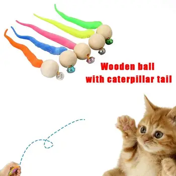 Naključno Pet Catcher Igrača Za Interaktivno Mačka In Mucek Igrača Wands Zamenjavo Črvi Z Bell