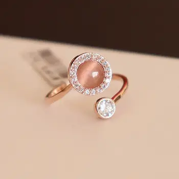 Izvirno novo diamant, jajce krog nepravilno obračanje odpiranje nastavljiv prstan elegantno čar ustvarjalne retro žensko srebrni nakit