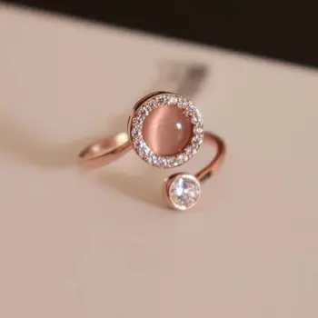 Izvirno novo diamant, jajce krog nepravilno obračanje odpiranje nastavljiv prstan elegantno čar ustvarjalne retro žensko srebrni nakit