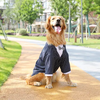 Pet Poroka Obleke za Srednje Velike Pse Plašč Prugasta Pet Majica Oblačila za Jopičem Formalno Pes bo Ustrezala Big Dog Samoyed Husky 10795
