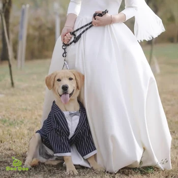 Pet Poroka Obleke za Srednje Velike Pse Plašč Prugasta Pet Majica Oblačila za Jopičem Formalno Pes bo Ustrezala Big Dog Samoyed Husky