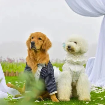 Pet Poroka Obleke za Srednje Velike Pse Plašč Prugasta Pet Majica Oblačila za Jopičem Formalno Pes bo Ustrezala Big Dog Samoyed Husky