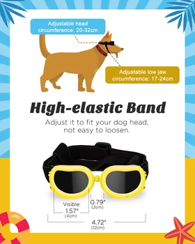 Pes sončna Očala UV Zaščita Oči zaščitna Očala, Zaščito pred Obrabo z Nepremočljiva Pet Modna sončna Očala sončna Očala,Roza, Črna, Rumena