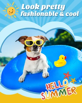 Pes sončna Očala UV Zaščita Oči zaščitna Očala, Zaščito pred Obrabo z Nepremočljiva Pet Modna sončna Očala sončna Očala,Roza, Črna, Rumena