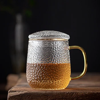 Čaj Vrč s Filtrom Pokrov 400ml prozornega Stekla Pokal Kitajski Kung Fu Teaware Teacup Cvet Čaj Skodelica Kave Skodelice Doma Drinkware Obrti 10815