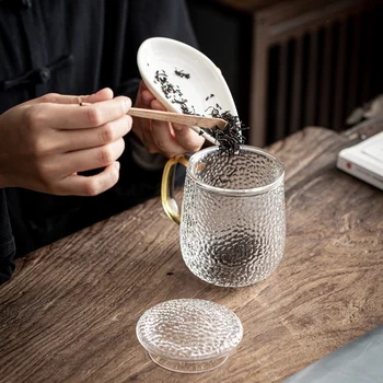 Čaj Vrč s Filtrom Pokrov 400ml prozornega Stekla Pokal Kitajski Kung Fu Teaware Teacup Cvet Čaj Skodelica Kave Skodelice Doma Drinkware Obrti