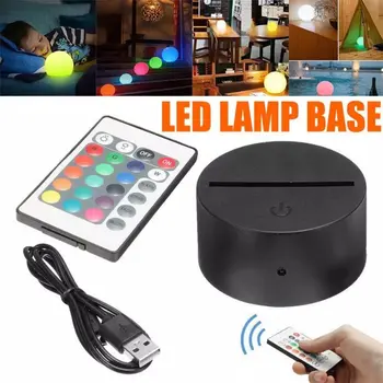 1/2/5/10PC Kabel USB Touch 3D LED Luči Imetnik Lučka Znanja Noč Svetlobe, Zamenjava 7 Barvno Pisane Luči Baze Namizni Dekor Imetnika