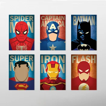 AVENGERS Umetnosti Marvel Prvakov Avengers Vrtec Superheroj Razredu Platno Plakat Dekor Minimalno Film, Poster TISKANJE Wall Art