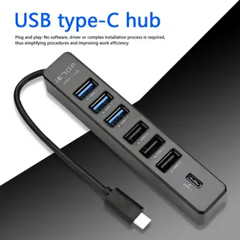 Nov USB 3.1 HUB 2.0 HUB Multi USB Razdelilnik 4/7 Vrata Expander Več USB 3.1 Hab Uporabo Napajalnika USB3.1 Središče Za Prenosni RAČUNALNIK