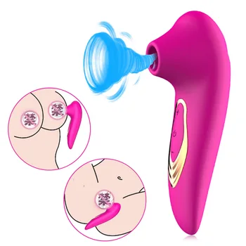 Polnjenje prek kabla USB Klitoris Bedak Vibrator Jezika opozarjanje z Bradavico Sesanju Blowjob Etotic Sex Igrače za Odrasle Izdelkov Žensk Masturbator
