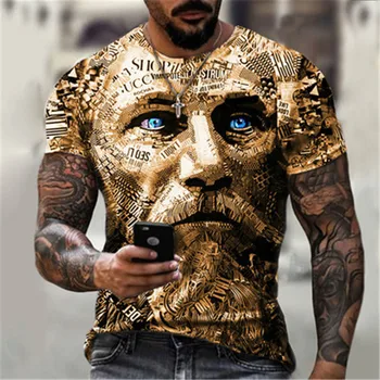 Nov poletni moški tshirts 3D natisnjeni T-shirt retro bojevnik avatar vrhovi moške majice s kratkimi rokavi tees športne Hitro sušenje 2021 109239