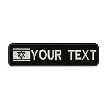 Izrael zastavo 10X2.5 cm Vezenje po Meri Ime Besedilo Obliž Proge značko, iz Železa Ali Velcro Varnostno Obliži Za Oblačila, Nahrbtnik Klobuk