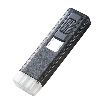 Polnjenje prek kabla USB Plazme Brezplamensko Lažji ABS Plastike USB Potegnite Navzdol Vžigalnik Slim Preprost Windproof Modrimi Črno Rjava